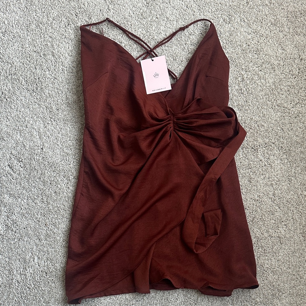 Hello Molly Deep Red Wrap Dress